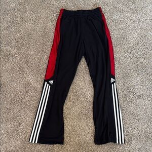 Adidas Black and Red Sweatpants with Signature Stripes